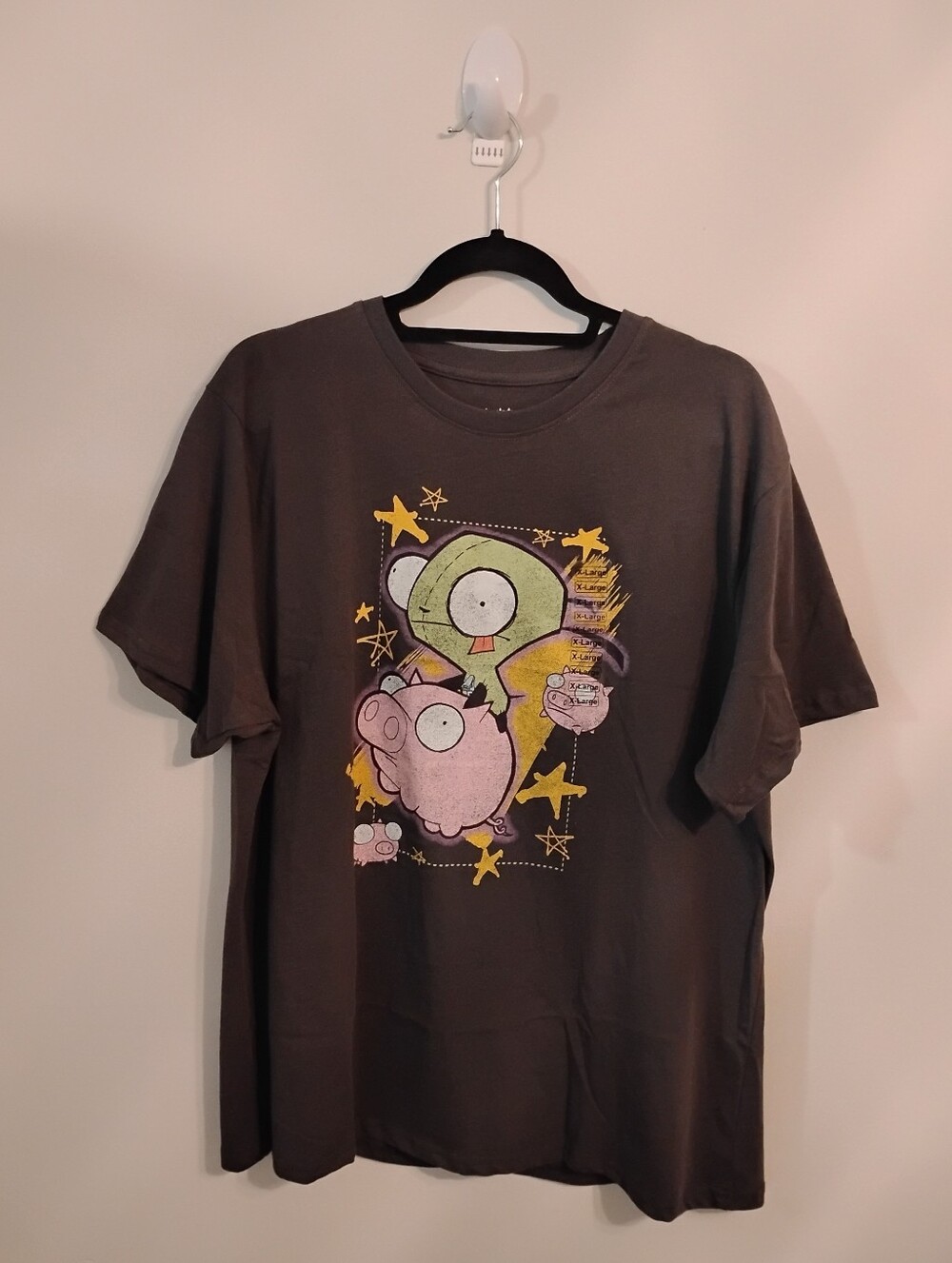 Nickelodeon Invader Zim GIR & Pig Graphic T-Shirt Charcoal Gray Men's XL NWT